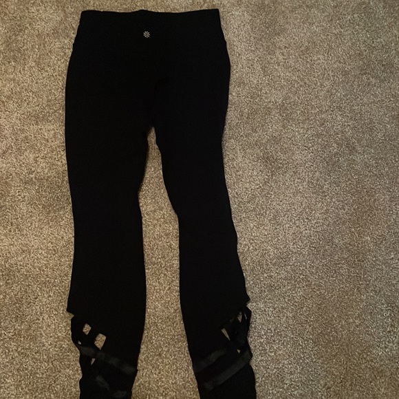 Navy Blue Athleta Leggings with Ballarina Bottom - Picture 2 of 4